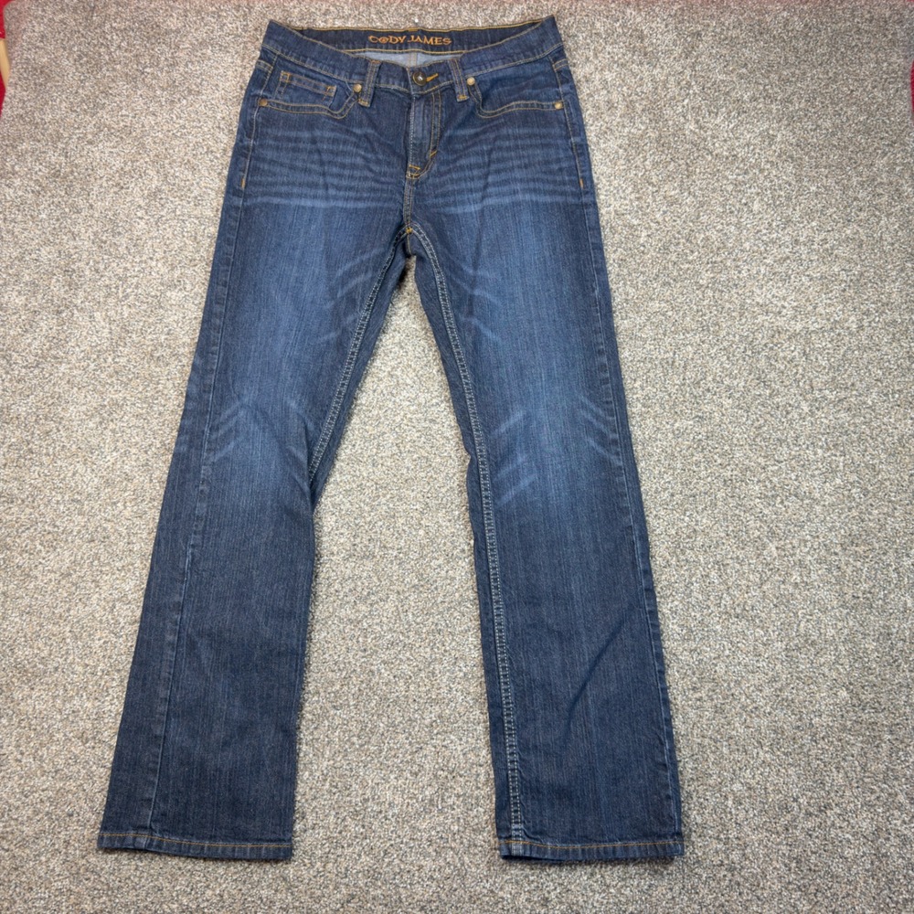 Cody James Mens Dark Wash Straight Leg Western Denim Jeans 32 Blue Stretch Ranch